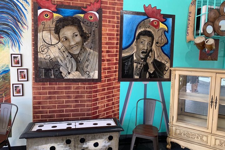 a room filled with furniture and a fireplace