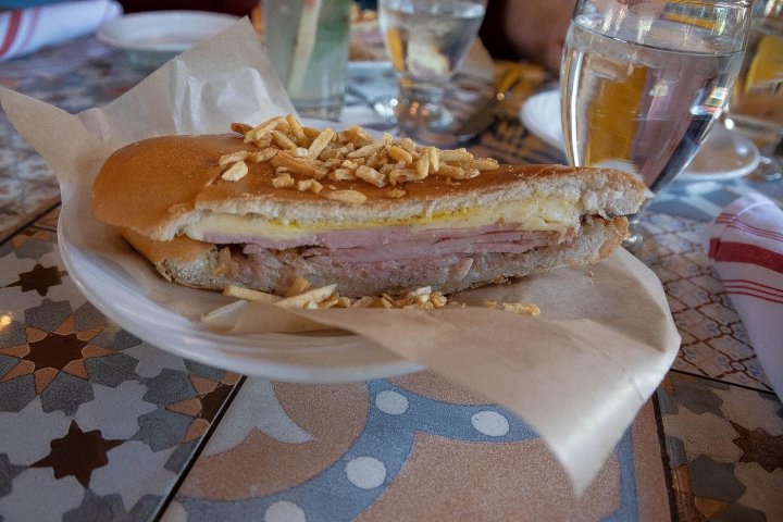 a sandwich sitting on top of a table