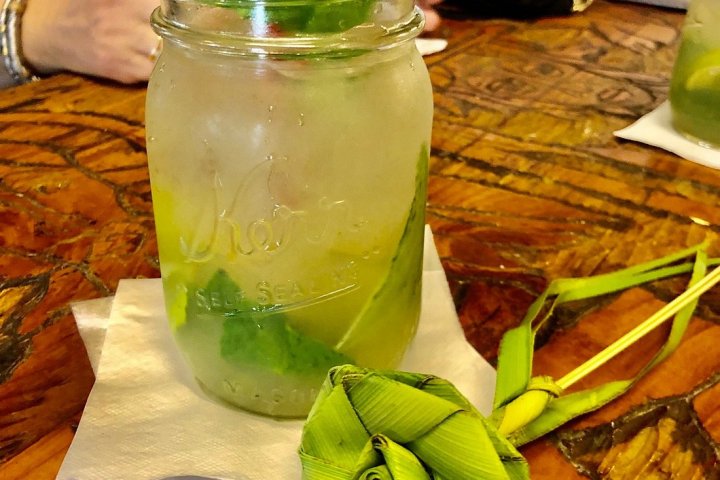 a sandwich sitting on top of a wooden table